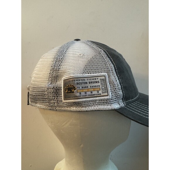 Boston Bruins Meshback Hat Baseball Cap Trucker Gray White NHL Hockey - Picture 6 of 6